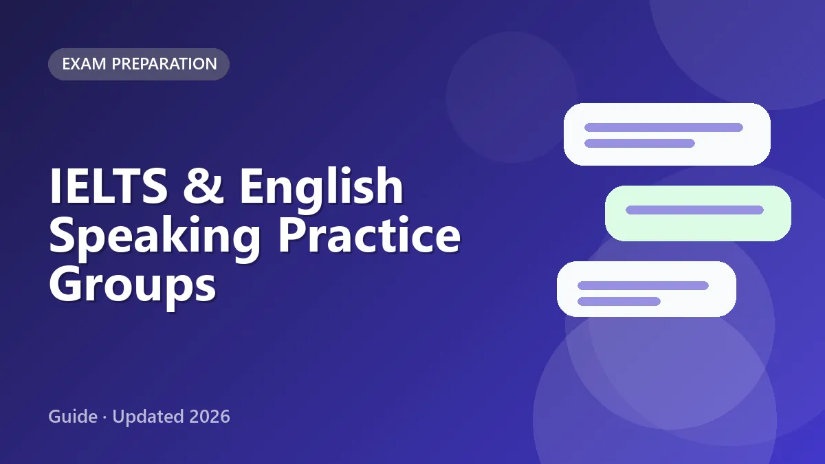 Student recording an English speaking voice note for an IELTS practice group